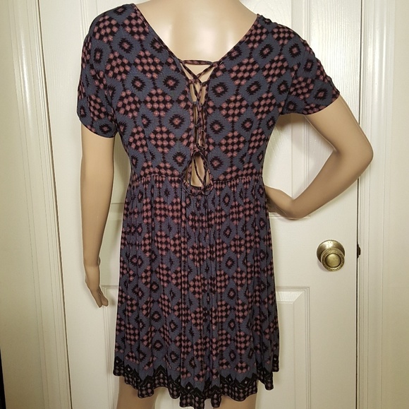 UO Pins & Needles Lace-up Back Babydoll Dress - Picture 6 of 8